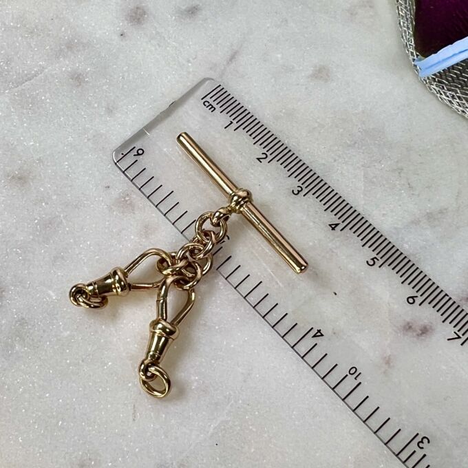 Antique T Bar & Matching Clips in 9ct Gold