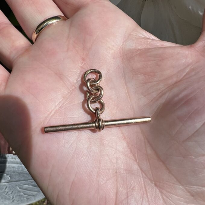 T or Albert Bar in 9ct Rose Gold