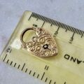 Edwardian Engraved Heart Padlock in 9ct Gold