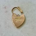 Edwardian Engraved Heart Padlock in 9ct Gold