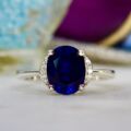 Lab Grown Synthetic Sapphire Ring in 10ct Gold