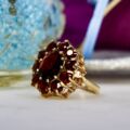 Garnet Cluster Ring in 9ct Gold
