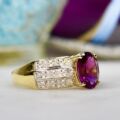 Pink Tourmaline & Diamond Ring in 10ct Gold