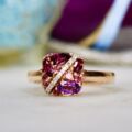 Rhodolite, Amethyst & Pink Tourmaline Ring in 10ct Gold