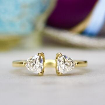 Moissanite Torque Ring in 14ct Gold