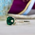 Emerald and Diamond Ring in 10ct Gold