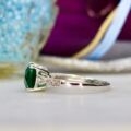 Emerald and Diamond Ring in 10ct Gold