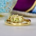 Three Stone Peridot Ring in 10ct Yellow Gold