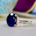 Lab Grown Synthetic Sapphire Ring in 10ct Gold