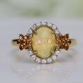 Ethiopian Opal, Citrine & Topaz Ring in 10ct Gold
