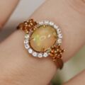 Ethiopian Opal, Citrine & Topaz Ring in 10ct Gold