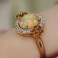 Ethiopian Opal, Citrine & Topaz Ring in 10ct Gold