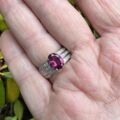 Pink Tourmaline & Diamond Ring in 10ct Gold