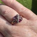 Rhodolite, Amethyst & Pink Tourmaline Ring in 10ct Gold