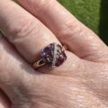 Rhodolite, Amethyst & Pink Tourmaline Ring in 10ct Gold