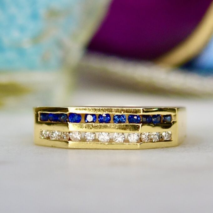Sapphire & Diamond Ring in 14ct Gold