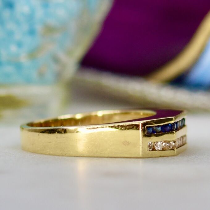 Sapphire & Diamond Ring in 14ct Gold