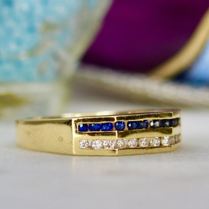 Sapphire & Diamond Ring in 14ct Gold