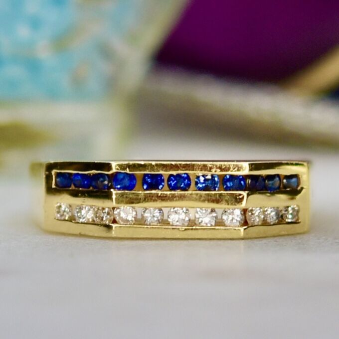 Sapphire & Diamond Ring in 14ct Gold