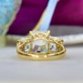 Morganite, Aquamarine & Diamond ring in 9ct Gold