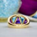 Amethyst & Blue Topaz Ring in 10ct Gold