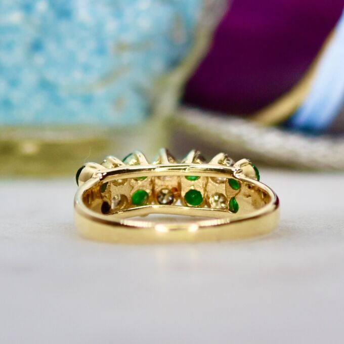 Emerald & Diamond Ring in 14ct Gold