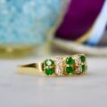 Emerald & Diamond Ring in 14ct Gold