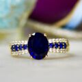 Blue & White Sapphire Ring in 10ct Gold