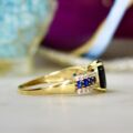 Blue & White Sapphire Ring in 10ct Gold