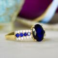 Blue & White Sapphire Ring in 10ct Gold