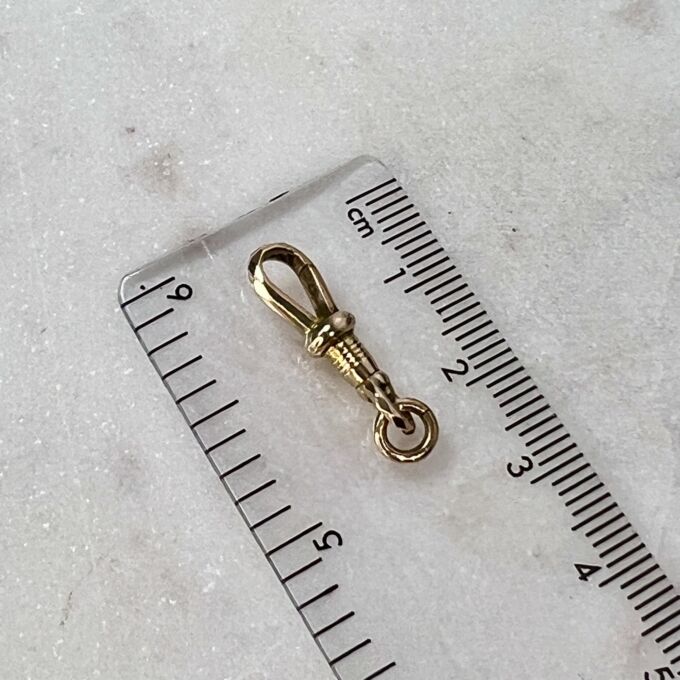 Diamond Pattern Dog Clip in 9ct Rose Gold