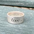 Motivational Wide Band Ring in Sterling Silver
