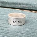 Motivational Wide Band Ring in Sterling Silver