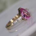 Synthetic Pink Sapphire Ring in 10ct Gold