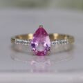 Synthetic Pink Sapphire Ring in 10ct Gold