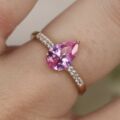 Synthetic Pink Sapphire Ring in 10ct Gold