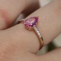 Synthetic Pink Sapphire Ring in 10ct Gold