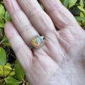 Ethiopian Opal and Topaz Ring in 10ct Gold
