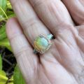 Ethiopian Opal and Topaz Ring in 10ct Gold