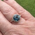 London Blue Topaz & Diamond Ring in 14ct Gold
