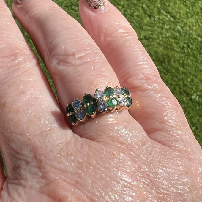 Emerald & Diamond Ring in 14ct Gold