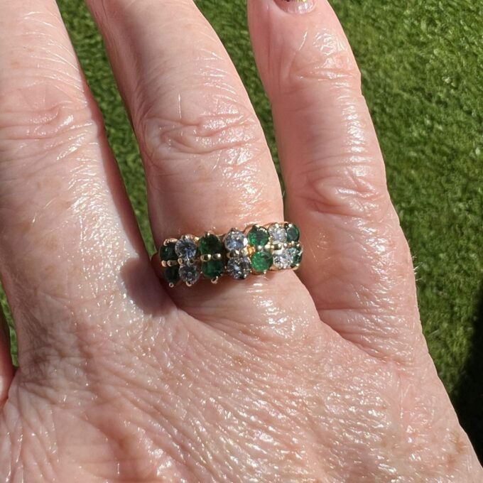 Emerald & Diamond Ring in 14ct Gold