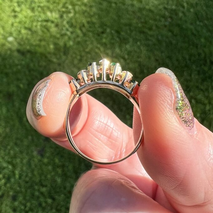 Emerald & Diamond Ring in 14ct Gold