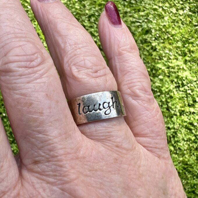 Motivational Wide Band Ring in Sterling Silver