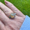 Ethiopian Opal and Topaz Ring in 10ct Gold