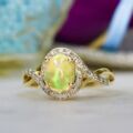 Opal & Diamond Ring in 14ct Gold