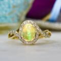 Opal & Diamond Ring in 14ct Gold