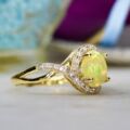 Opal & Diamond Ring in 14ct Gold