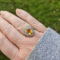 Citrine & Topaz Cluster Ring in 9ct Gold