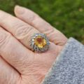 Citrine & Topaz Cluster Ring in 9ct Gold